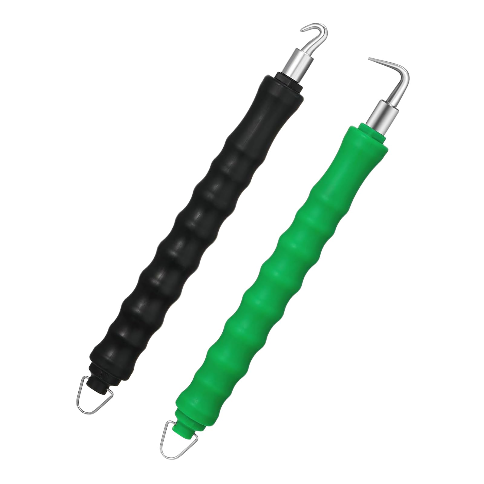 2 Pcs Amarrador De Alambre Para Varilla,Rebar Tie Tool, Automatic Pull Tie Wire Twister Ergonomic Rubber Handle,for Concrete Metal Wire Twisting Fencing, construction sites(Curved and Straight Hook)