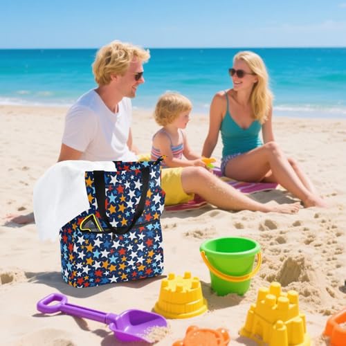 Bolsa para libros escolar y de compras azul marino con bolsillos 7