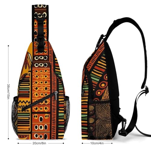 Bolso cruzado deportivo para mujer y hombre, diseño africano miniatura 2