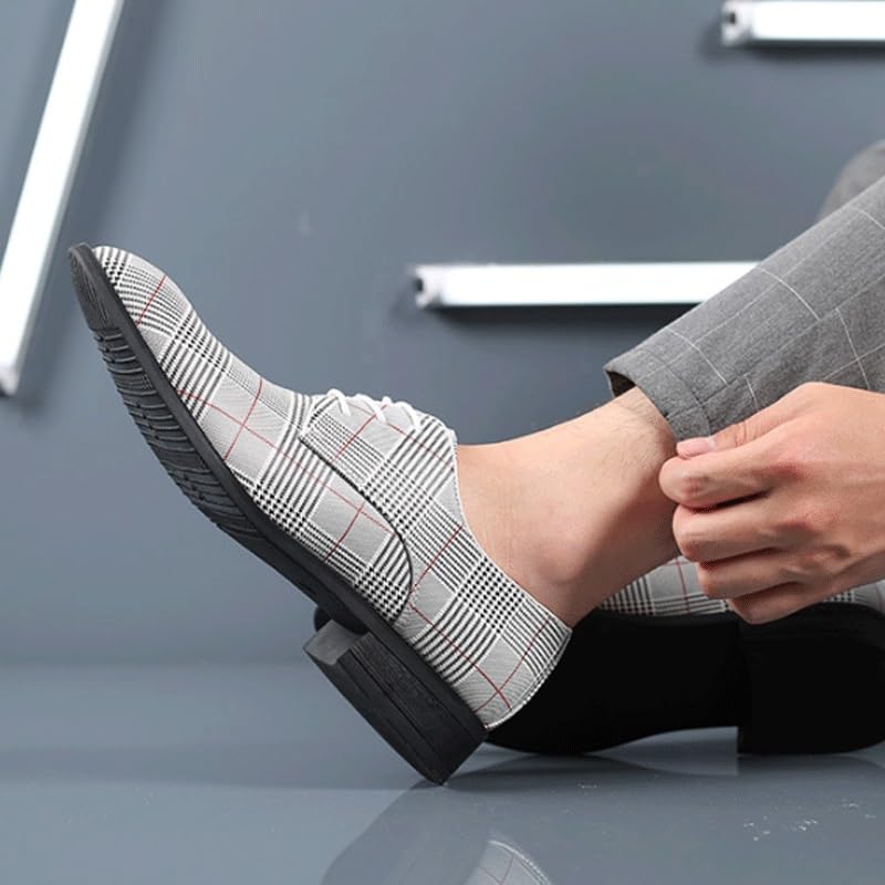 Men's Trendy Brogue Wingtip Dress Shoes Formal Business Casual Lace Up Punched Leather Oxford Office Working Derby Shoes2