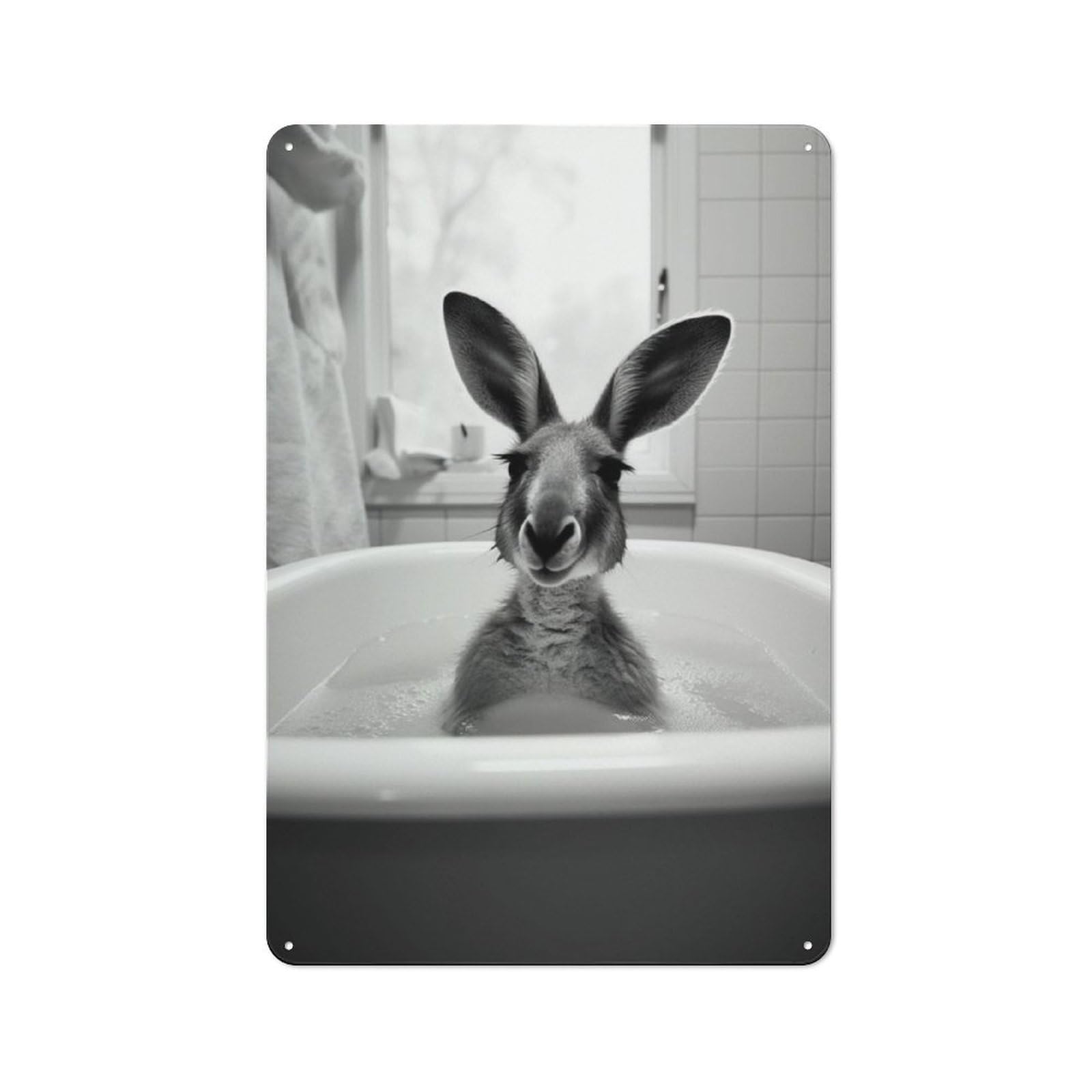 Junmoney Kangaroo Bathtub Vintage Metal Plaque 30X20cm For Man Cave Or Games Room, For An Autumn Update To Man Cave And Games Room