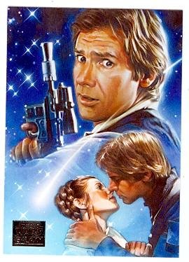 Han Solo kissing Princess Leia trading card Star Wars Galaxy 2012
