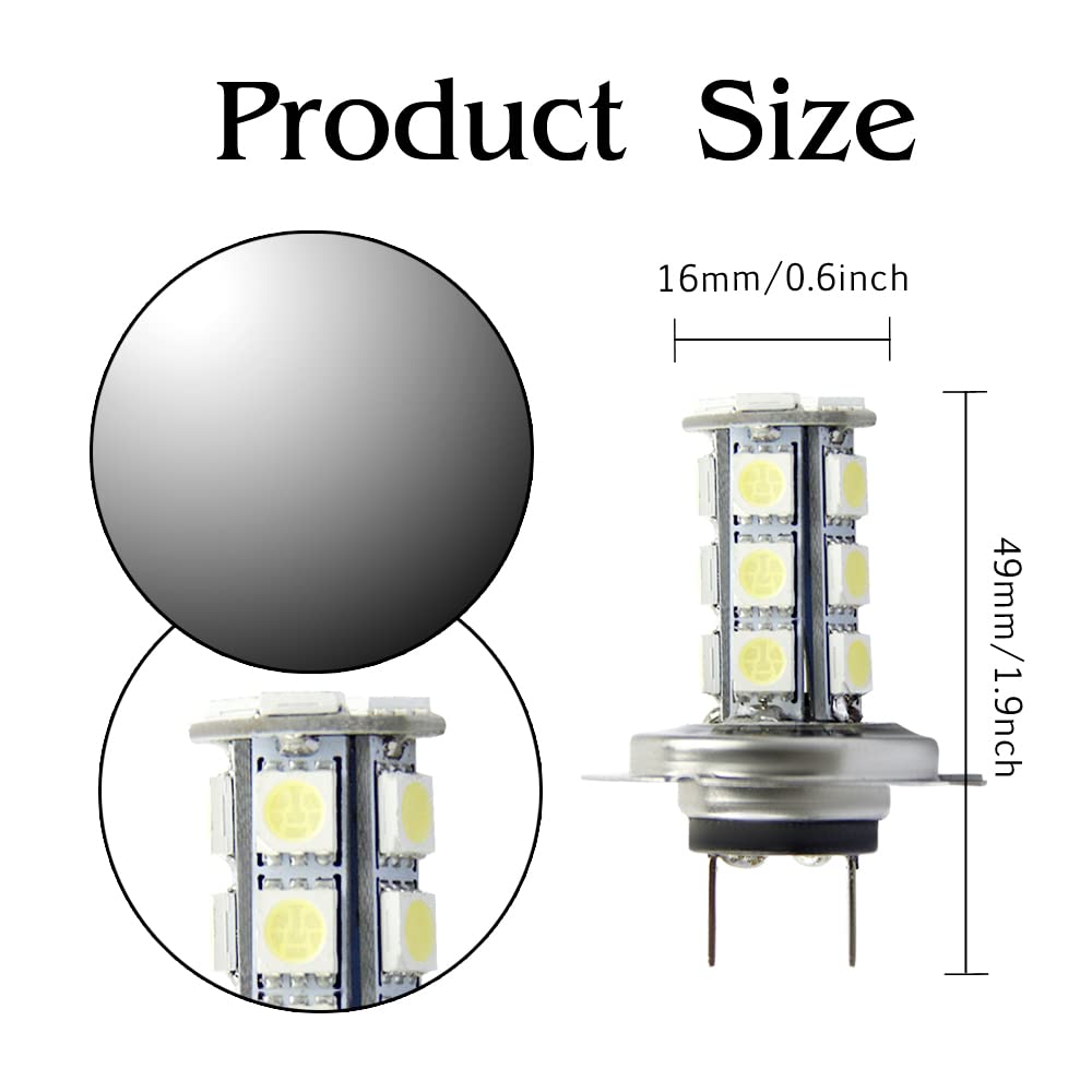 OtpOutopa H4 LED Bulb Fog Light DRL Bulbs Super Bright 18SMD 5050 Chipsets for Cars Trucks Fog Light or Daytime Running Light, 6500K White (10PCS)