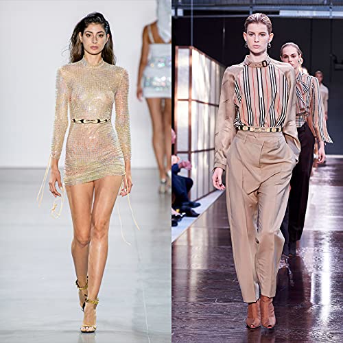 Women Dress Belts Elastic Stretch Waist Belts for women Dresses with Gold Buckle3