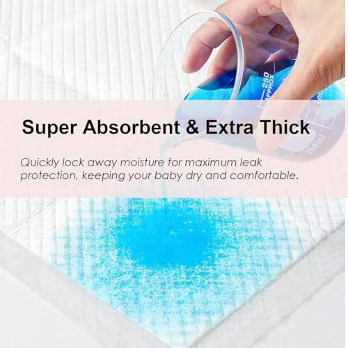 Image of Disposable Changing Pad Liners (50 Pack), Baby Incontinence Diaper UnderPads 18 inchx 24 inch Extra Large & Super Soft , Ultra Absorbent & Waterproof - Covers Any Surface for Diaper Changes, White