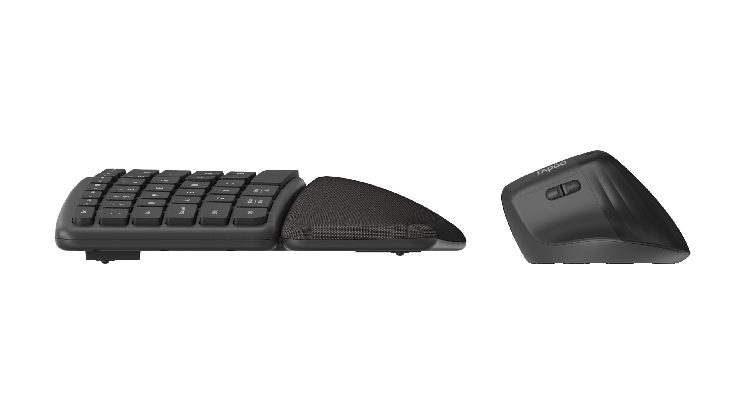 Rapoo I Teclado y ratón inalámbrico QWERTY español, Ergonómico, Negro | Ratón silencioso, 2,4 GHz y Bluetooth, 1600 dpi, Pilas)