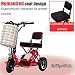 SPEED Mini Triciclo Eléctrico Plegable Scooter Eléctrico Adultos Litio Portátil para Discapacitados...