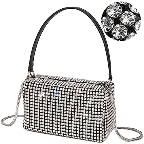 Image of BBTT.ful Rhinestone Evening Handbags Sparkling Crystal Purse Daily Casual Shoulder Bag