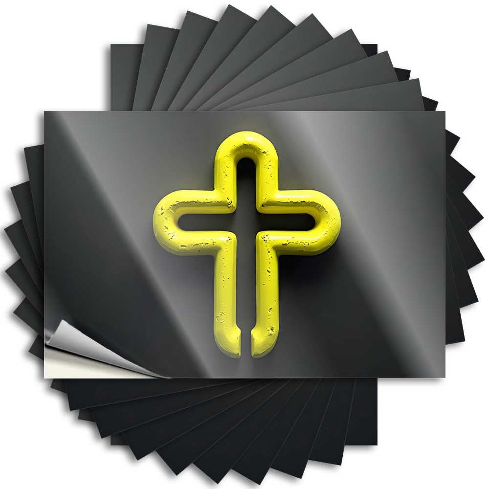 Sticker Home Decor Vinyl Sticker | Bold Yellow Cross Against Dark Background Cheap for Humor Use(6X9CM)