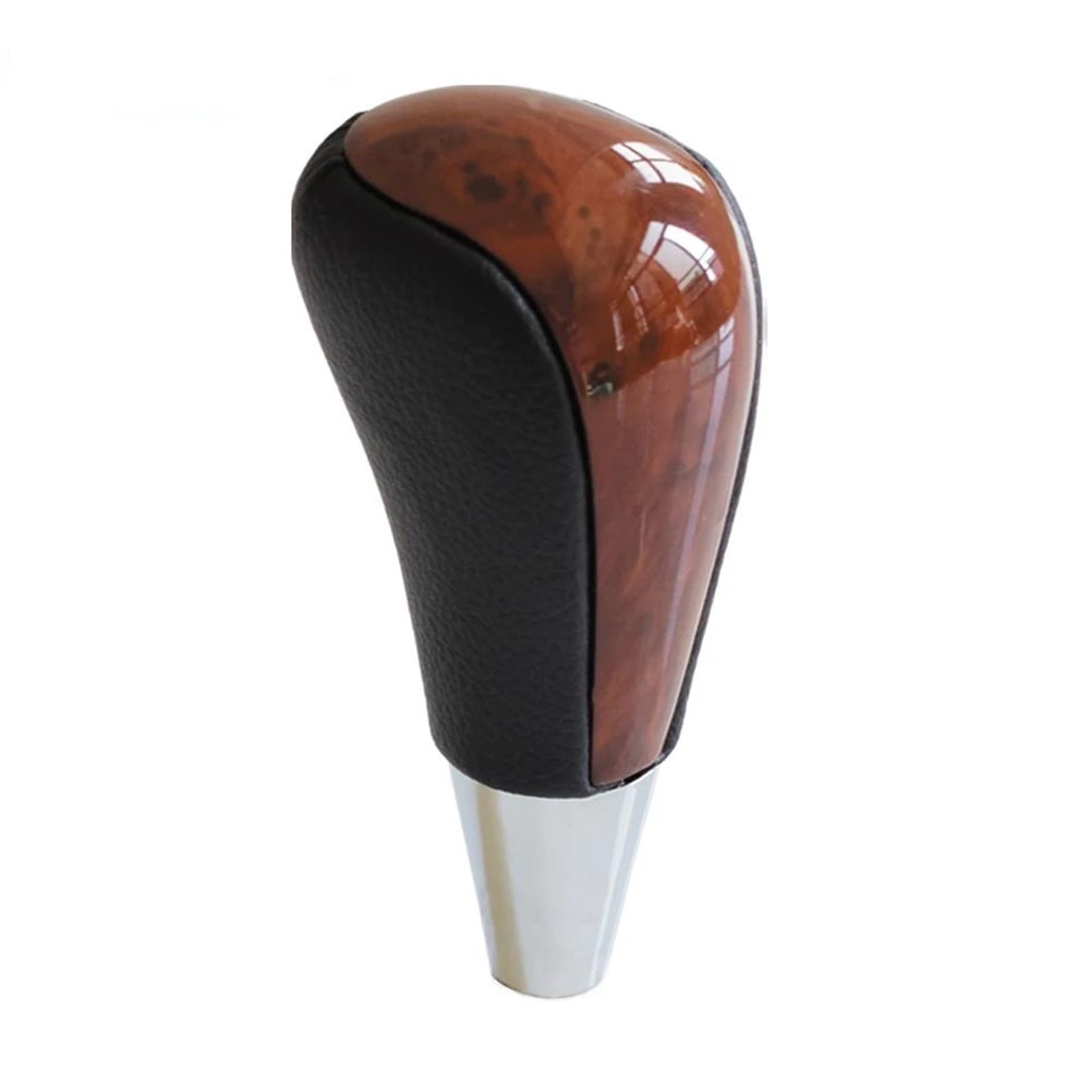 Ydxherta Wood-Black Leather Gear Automatic Shift Lever Stick Knob For Corolla For Camry For Harrier For Fortuner Crown Walnut Leather Car Styling Spare Parts(Wood-Black Leather)