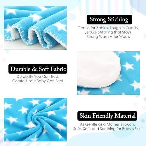 Image of GLUN Fleece Baby Blanket for Newborn, Pack of 2 Different Colours Blue & Brown Combo, All-Season Blanket Ultrasoft Baby Blanket for Babies