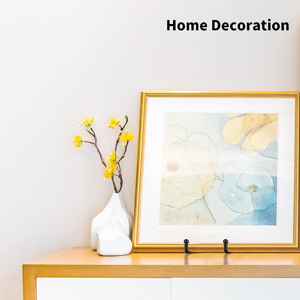 Bloepum 6 Inch 5 Pack Black Metal Display Stands Plate Stand Plate Holder Display Stands for Picture, Decorative Plate, Book