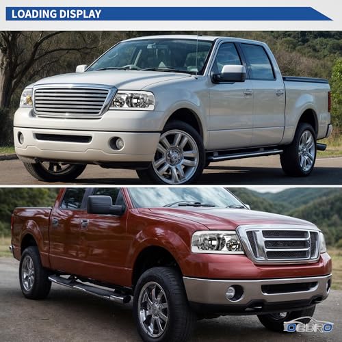 Image of OEDRO Switchback Turn Signal & LED DRL Headlights Compatible with 2004 2005 2006 2007 2008 Ford F-150 /06-08 Lincoln Mark LT Pickup Headlamps Replacement Smoke Lens