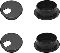 Vista 12 de MroMax Ojales de escritorio de plástico de 2.36 pulgadas (2.362 in), cubierta para cables de escritorio, organizador de cables para el hogar, Gris