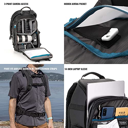 Tenba Axis v2 20L Camera Backpack for DSLR and Mirrorless cameras and lenses plus a 14-inch laptop – Black (637-754)