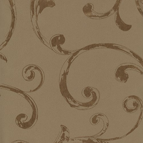 Elrene Home Fashions Mia Jacquard Scroll Blackout Window Curtain, 52" x 84" (1 Panel), Taupe, W 52" x L 84" (1 Panels) - Image 2