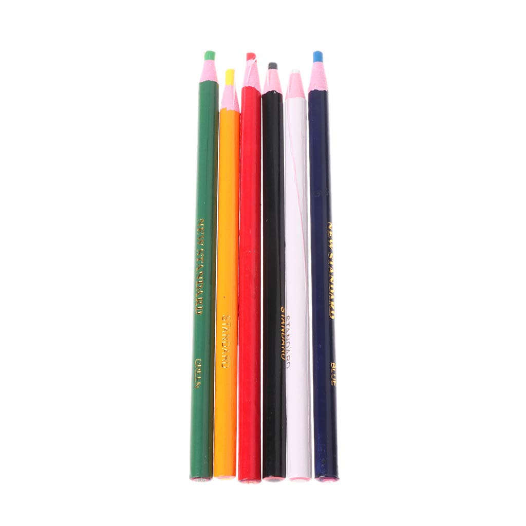 Metal Glass 6 Color Marker China Graph Exposed Grease Wax Pencil