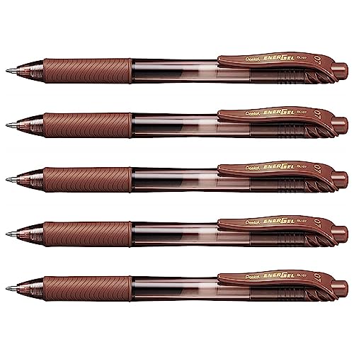 Stylos gel EnerGel-X Pentel BL107 marron pointe 0.7mm pour une écriture fluide au quotidien
