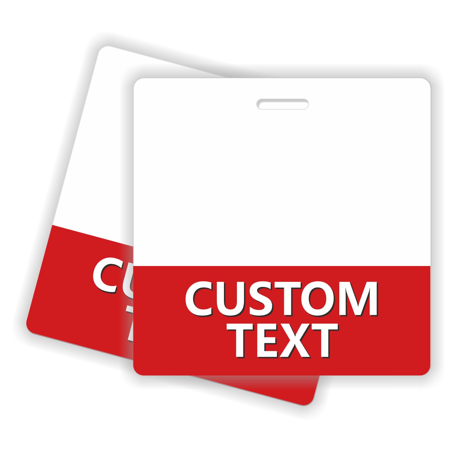 Custom Printed Badge Buddy - in Fiery Red- Horizontal (2 Pack) - Print On Both Sides - Durable and Water Resistant Ideal for Teachers, Nurses, Doctors