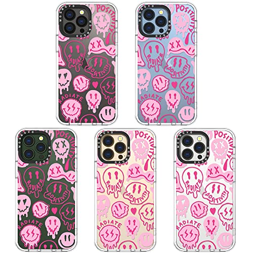 Mosnovo Iphone 13 Pro Case, Pink Dripping Positivity Radiate Smiles [ Buffertech Impact ] Transparent Shockproof Protective Tpu Bumper Clear Phone Case Cover Designed For Iphone 13 Pro 6.1" #TOP2