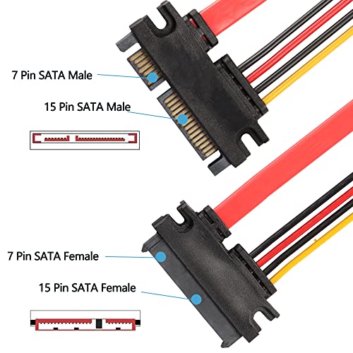 Cable Extensión SATA 22Pin Poder y Datos 50 cm miniatura 3