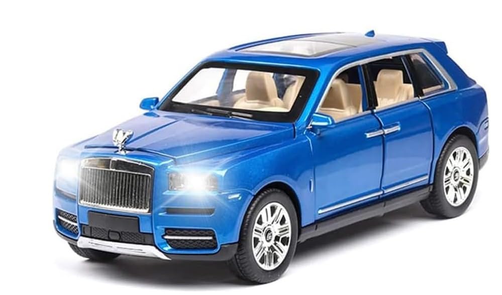 Image of 1 /24 Rolls Royce CULLINAN Model Car with Box, Zinc Alloy Pull Back Toy car with Sound and Light for Kids Boy Girl Gift?Colors as Per Stock? (Rolls Royce CULLINAN 1:24)