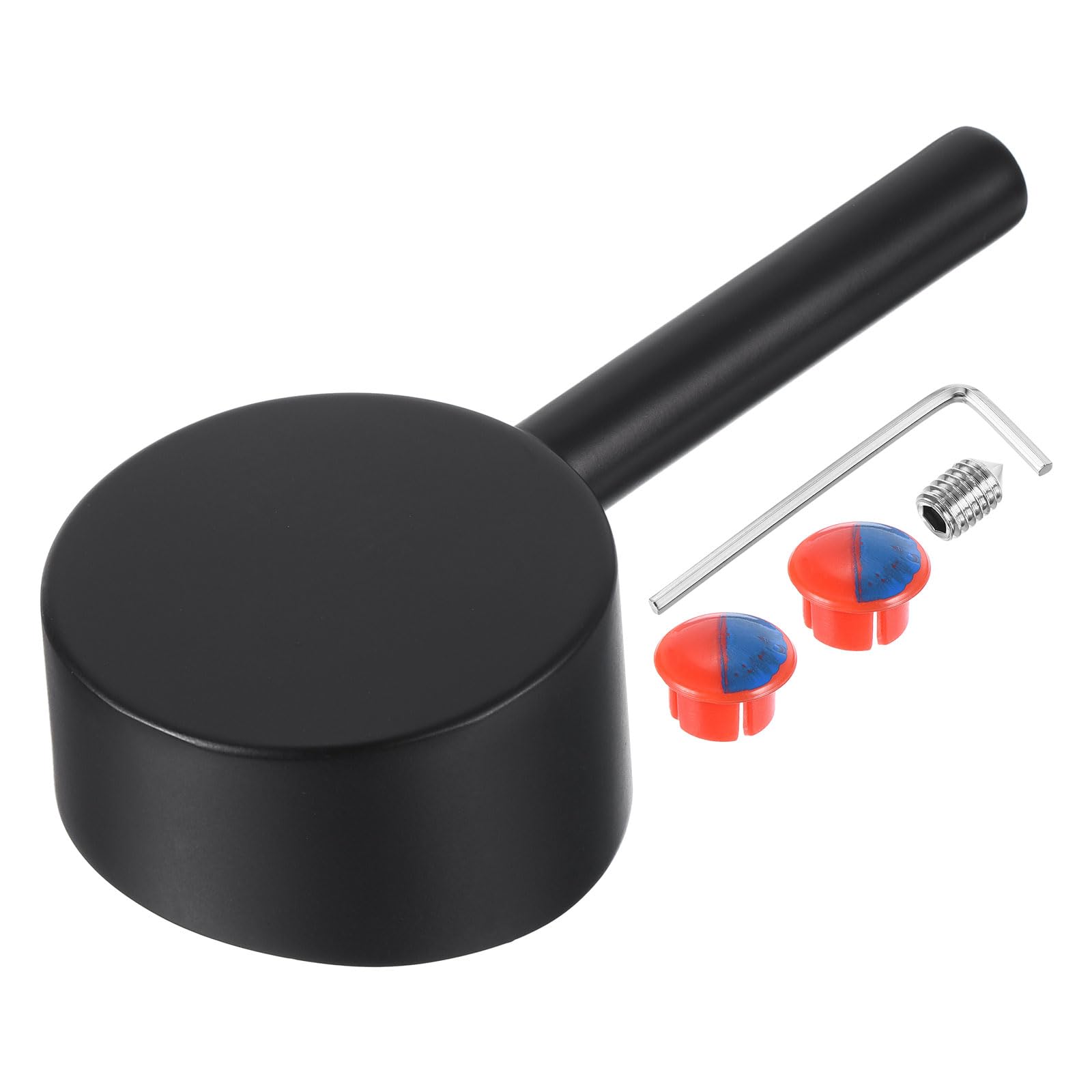 uxcell Poignée de robinet à levier unique pour cartouche de 40 mm, poignée de robinet de rechange en alliage de zinc pour cuisine, salle de bain, douche, 10,9 x 4,6 cm, noir