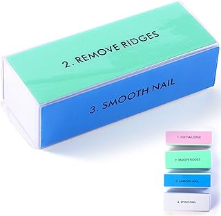 Nail Buffer Professional Nail Buffer Block Reusable Nail File Buffer Polishing Block 4 Way Shine File Polish Nail Manicure Tool for Shiny Nails Manicure & Pedicure (3pcs)