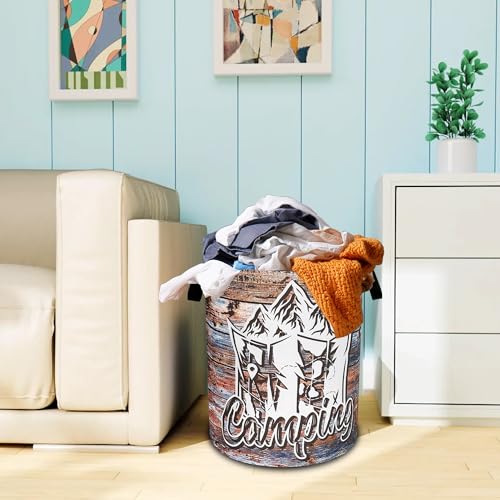 Camping Laundry Basket Oxford Cloth Funny Mountain Camper Laundry Hamper With Handle Foldable Portable Clothes Storage Basket 18.9 X 16.5 Inch Storage Bag For Laundry Room/Bathroom/Bedroom/Dormitories by RKYAFFERISMA - Image 7