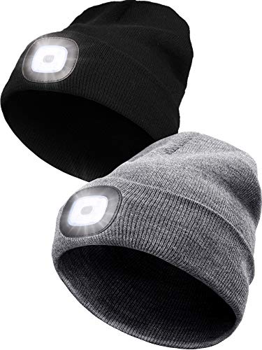 2 stücke led unisex hutmütze mit 3 weißlichtmodi