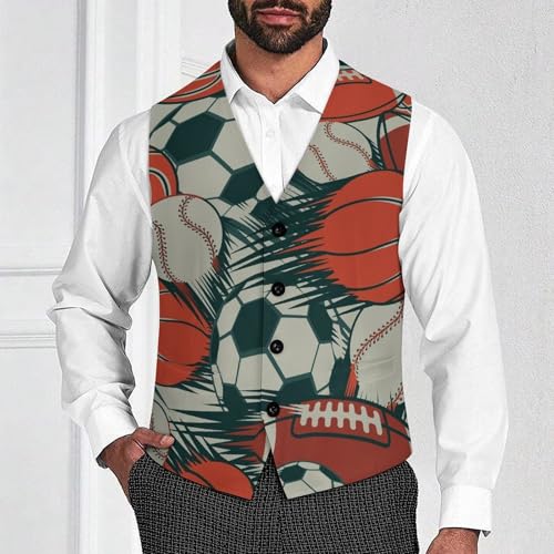 Comics Style of Balls Men's Suit Vest Slim Fit V-Ncek Waistcoat Business Casual Vest2