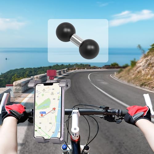 Image of Double 1 inch inch Ball Mount Base Ball Adapter, CNC Aluminum Alloy 1 inch Ball Mount Holder Dual Heads Compatible with RAM Mounts Ball B Size Double Socket Arm for Bike Motorcycle Phone Holder Camera,78010