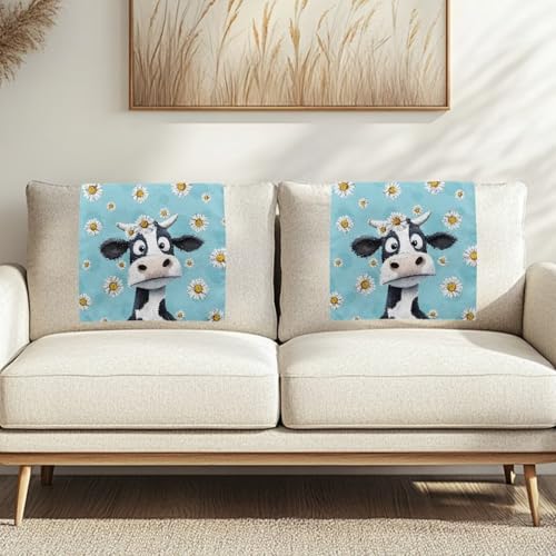 Talayituse Cow Daisy Print Recliner Headrest Protector Headrest Cover for Recliner Chair Headrest Cover Couch for Furniture Sofa Protector for Home Office
