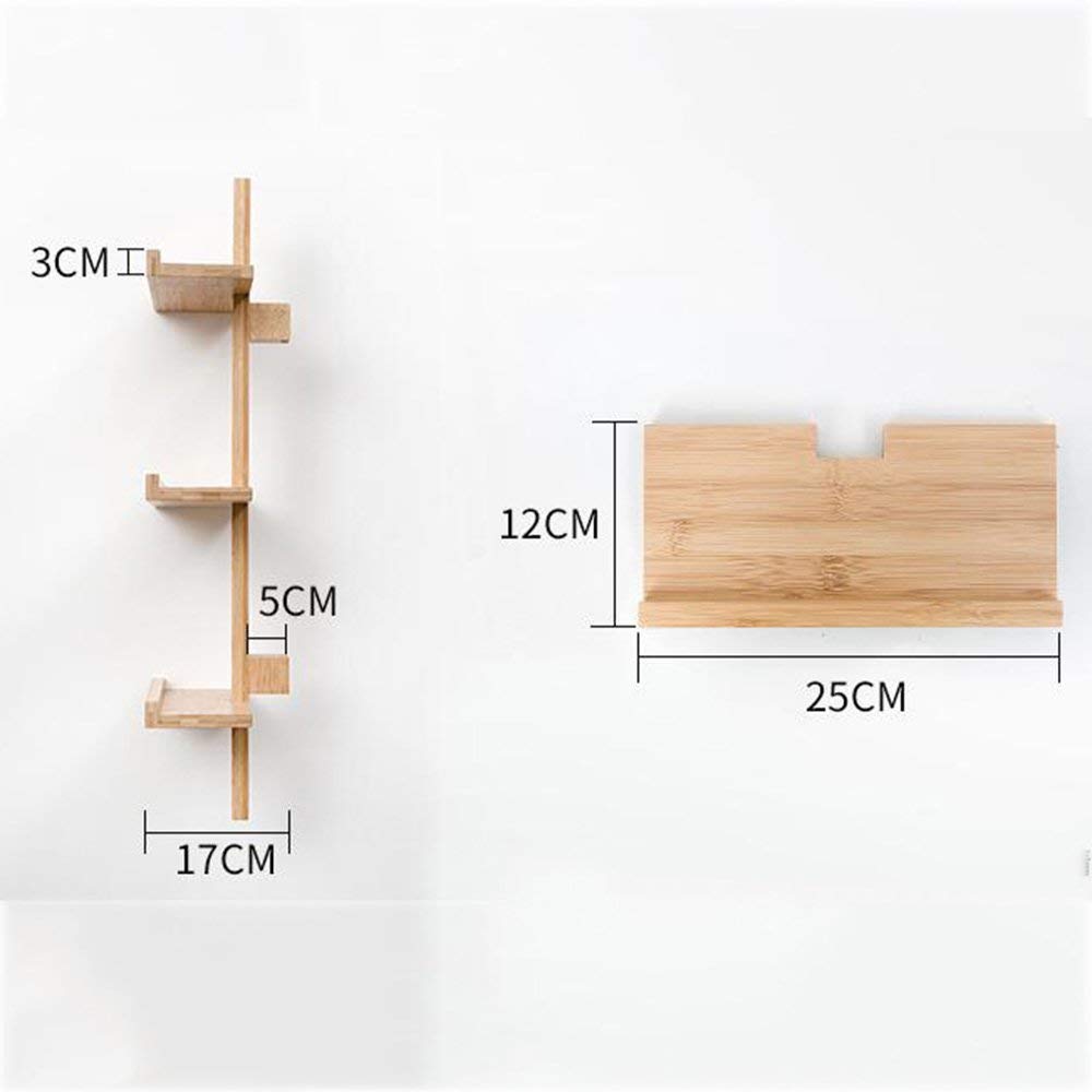 MU Estantes para el hogar Estantería Estante de Almacenamiento Organizador montado en la Pared de Madera para Dormitorio, Sala de Estar, baño, Cocina, Oficina y más Bastidores de 3 Niveles, 4 Niveles