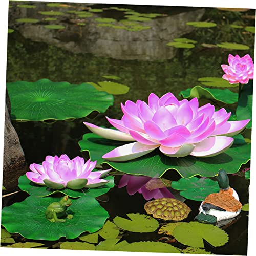 Lotus flottant artificiel violet haute densité pour décoration d'eau et étang extérieur