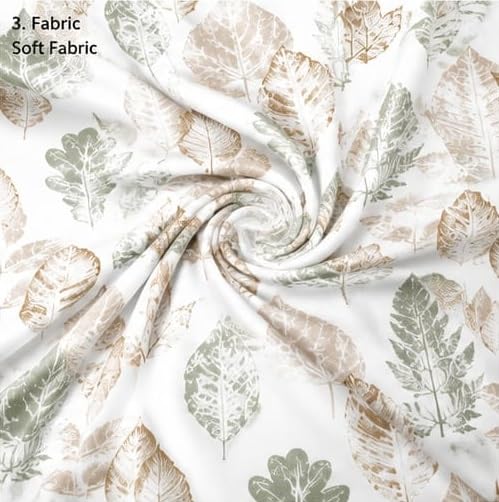 Image of Luxury Glace Cotton King Size Bedsheet with 2 Pillow Covers (108 x 108 Inch) | Soft & Breathable Fabric | Elegant Print Bed Sheet 3 Pc Bedding Set for Bedroom -Multi Leaf