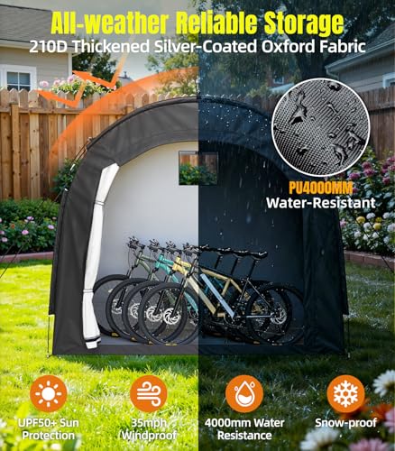Housolution Bike Storage Tent Shed for 5Bikes, Outdoor Portable Bike Cover - Image 3