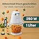 Clatronic® Zerkleinerer Küche elektrisch | 250W | Edelstahl-Messer (rostfrei) | Multizerkleinerer elektrisch | 1L Mixbehälter | inkl. Ice Crush-Funktion | Zerkleinerer elektrisch | Chopper | MZ 3579