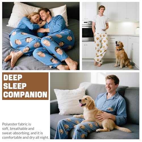 Custom Pajama Pants with Photo Pet Face - Personalized Funny Pajamas Pants for Women Men,Customized Pjs Gifts3