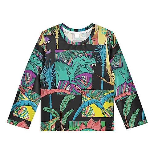 Image of CaTaKu Boys Swim Shirt Toddler Rash Guard Long Sleeve Swimsuit for Boys Girls UPF 50+ 3-12T