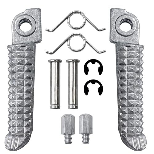 Image of 1 Pair Foot Pegs Compatible with Yamaha YZF R3 R25 MT25 MT03 MT-03 2014-2023, Motorcycle Footrest Pedal Bracket Peg Rest, Aluminum Driver Passenger Footpeg Set, Posapies Para Moto (Front)