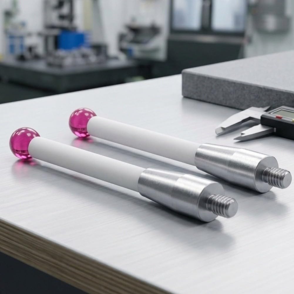 2 Stück CMM Taststift A-5000-3709 mit 6 mm RK-Kugel und 50 mm Schaftlänge, Gewindestift für Koordinatenmessgeräte, langlebiges Ersatzteil für präzise Messungen