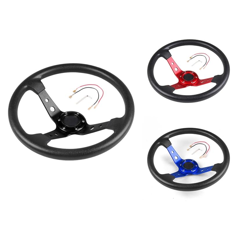 Volante da Corsa Universale,Volante Sportivo Volante da corsa gioco universale, 14 pollici 350 mm(Black)