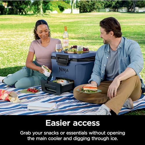 Image of Ninja FB131BL FrostVault 30qt Hard Cooler with Dry Zone, Integrated Fridge-Temp Dry Storage Drawer, Premium Heavy-Duty Insulated Cooler, Keeps Ice for Days, Lakeshore Blue