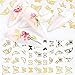 Xnuoyo 10 Hojas De Pegatinas De Mariposa Doradas Para Decoración De Uñas, Calcomanías Autoadhesivas En 3D Para Uñas, Suministros De Decoración De Manicura, Diseño Decorativo De Uñas