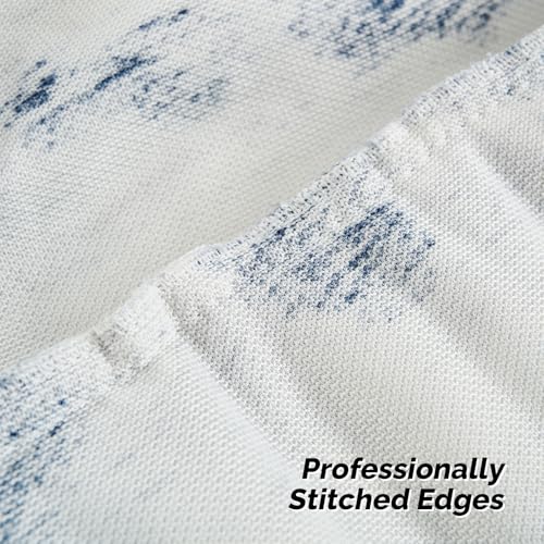 FUTEI Blue White Decorative Throw Pillow Covers 20x20 Inch Set of 2,Soft Fuzzy Faux Rabbit Fur Cushion Covers with Raised Texture,Neutral Boho Home Decor for Couch Bed Living Room