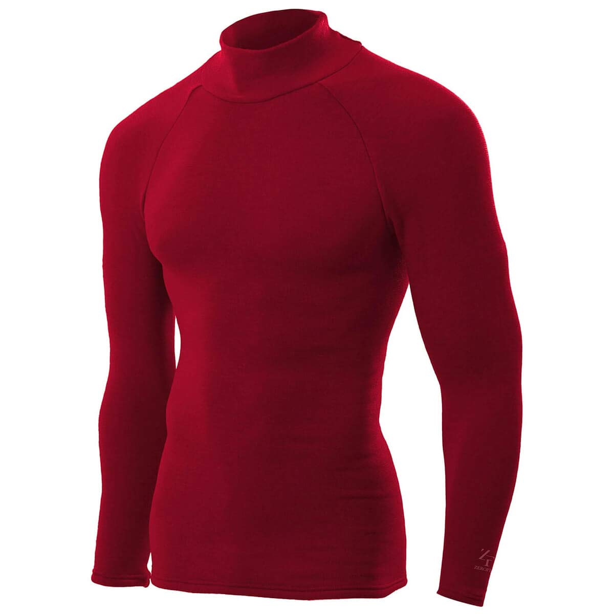 ZEROFIT Mens 2026 Heat Rub Ultimate Mock Neck Baselayer - Red - M