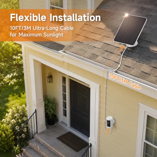 Solar Panel Charger for Ring Camera, 5W Solar Power with 10FT Long Cable — view 5
