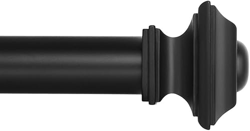 Ivilon Barra de cortina para ventana de tratamiento de cortinas diseño cuadrado de 1 18 48 a 86 pulgadas color negro Ivilon Barra de cortina para ventana de tratamiento de cortinas diseño cuadrado de 1 18 48 a 86 pulgadas color negro