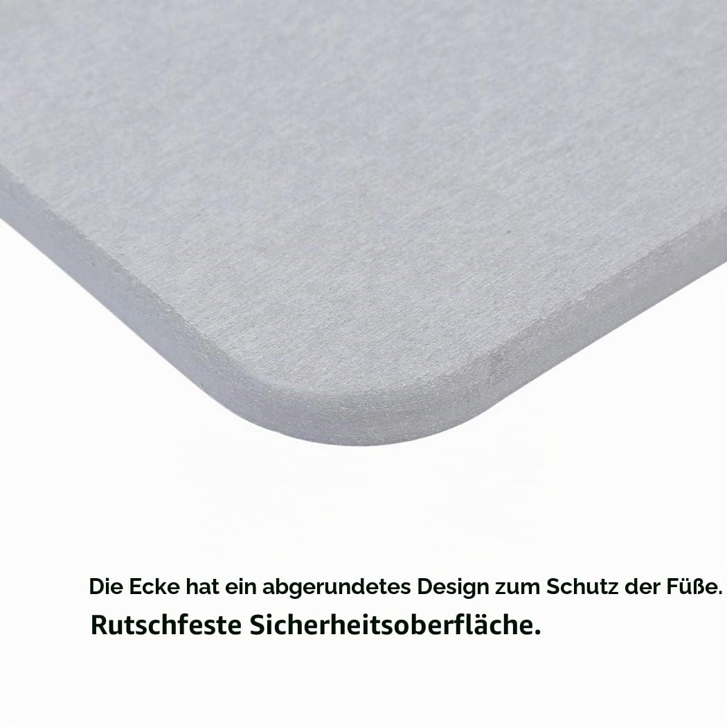 Steinbadematte Kieselgur Badematte groß schnell wassertrocknend Schlamm Fußpolster Badezimmer Bodenmatten Diomaschos Diomataceous Earth (Grau)